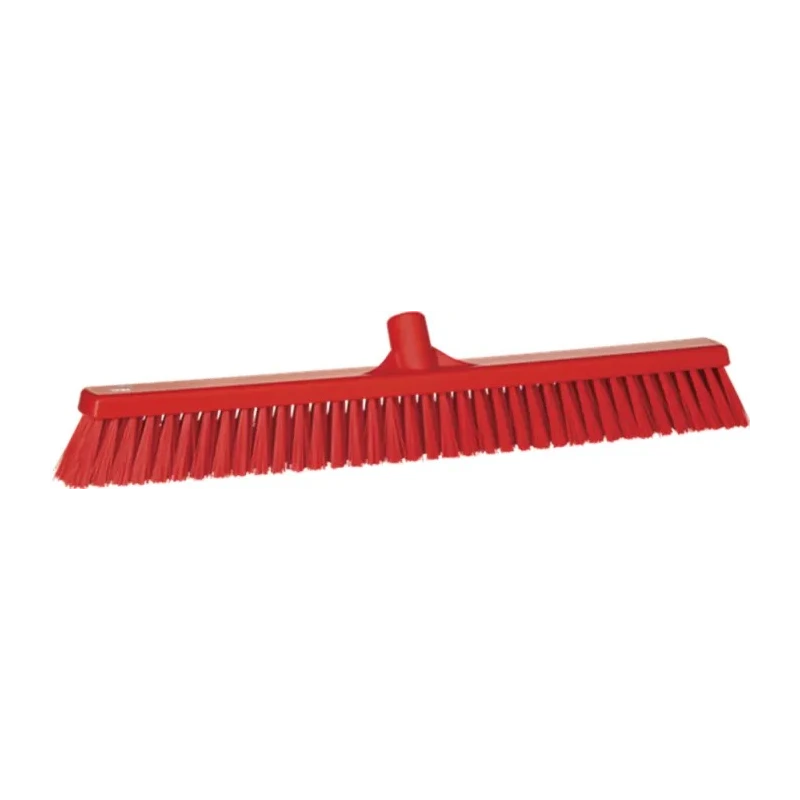 Vikan Broom for Dry Areas and Wet Areas Medium Hardness Bristles Red 610mm Width 70mm Depth 31944