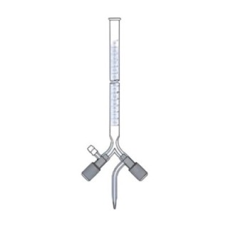 Burettes 3-Way Bore Screw Type PTFE Needle Valve Lab image-1