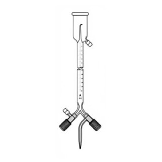Burettes Overflow Cup Auto Zero 3-Way PTFE Needle Valve Lab image-1