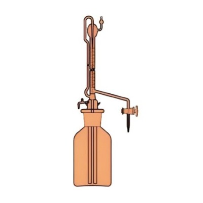 Amber Burettes Auto Zero Glass Key Stopcock on Reservoir Lab image-1