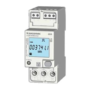 Socomec 1 Phase Electrical LCD Backlight Energy Meter Model with 1% Accuracy Italy 90mm Cutout Height 36mm Cutout 48503043