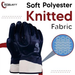 Buy Robustt PVC Coated Polyester Gloves Open Cuff - Pack of 100