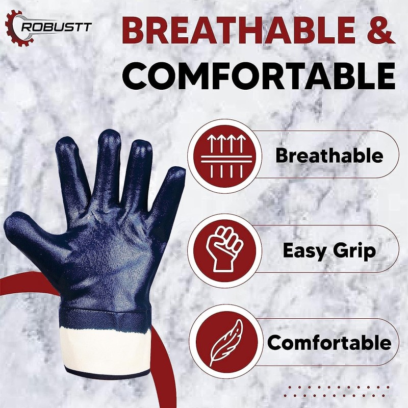 Buy Robustt PVC Coated Polyester Gloves Open Cuff - Pack of 100