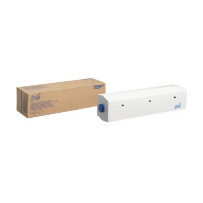 SCOTT Wipe Dispenser Wall Manual White Small Roll 560mm Width 148mm Height 150mm Depth 7056