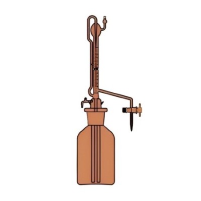 Amber Burettes Auto Zero PTFE Key Stopcock on Reservoir Lab image-1