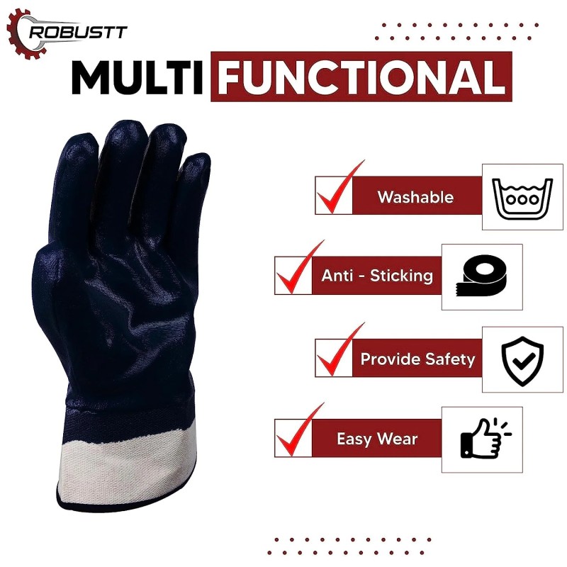 Buy Robustt PVC Coated Polyester Gloves Open Cuff - Pack of 100