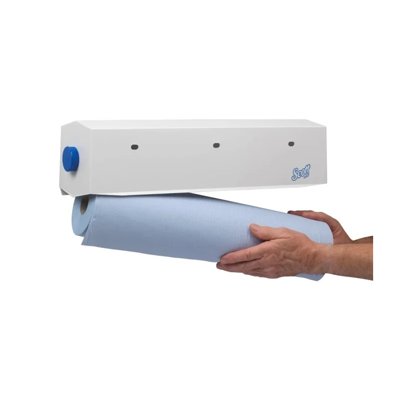 SCOTT Wipe Dispenser Wall Manual White Small Roll 560mm Width 148mm Height 150mm Depth 7056