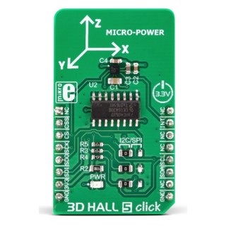MikroElektronika 3D Hall 5 Click Magnetic Field Sensor Evaluation Board MIKROE-3197