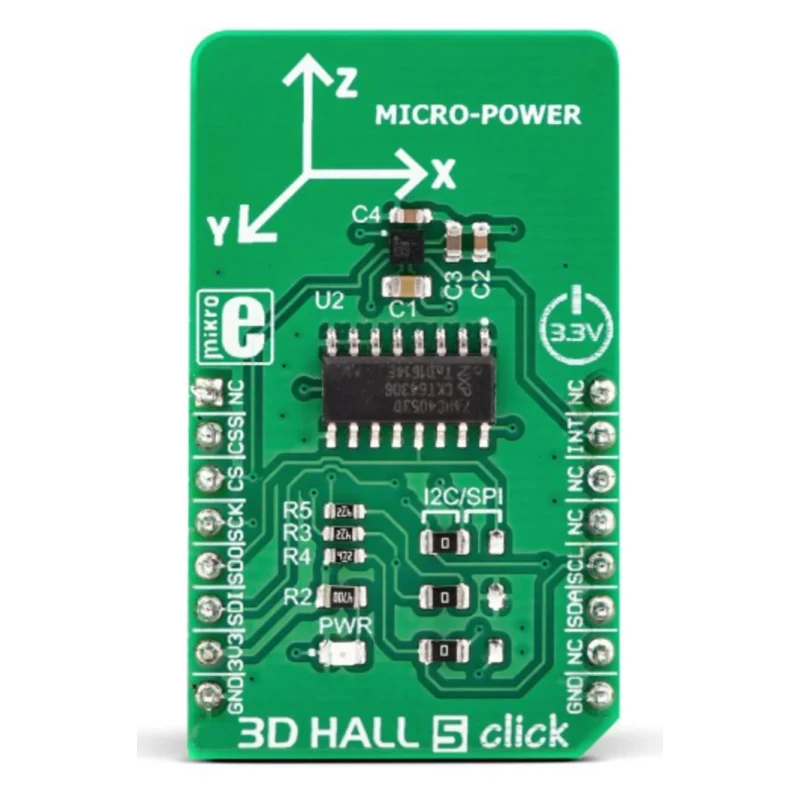 MikroElektronika 3D Hall 5 Click Magnetic Field Sensor Evaluation Board MIKROE-3197
