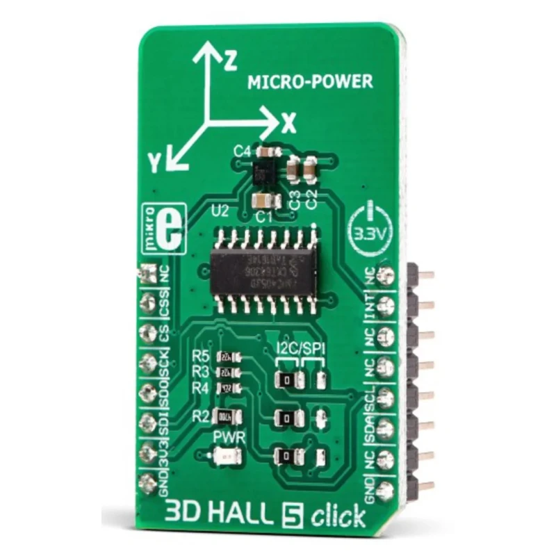 MikroElektronika 3D Hall 5 Click Magnetic Field Sensor Evaluation Board MIKROE-3197
