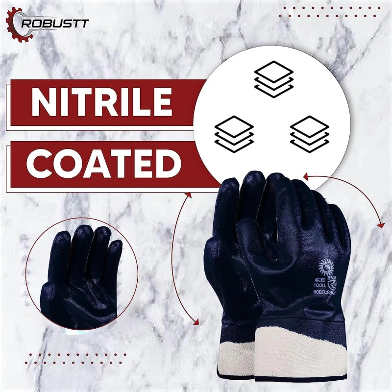 Buy Robustt PVC Coated Polyester Gloves Open Cuff - Pack of 100