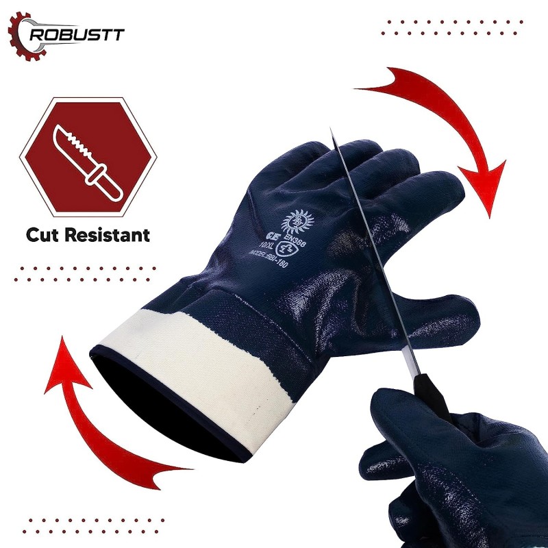 Buy Robustt PVC Coated Polyester Gloves Open Cuff - Pack of 100