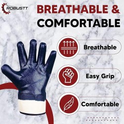 Buy Robustt PVC Coated Polyester Gloves Open Cuff - Pack of 50