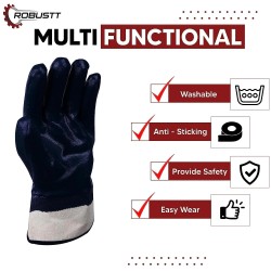 Buy Robustt PVC Coated Polyester Gloves Open Cuff - Pack of 50