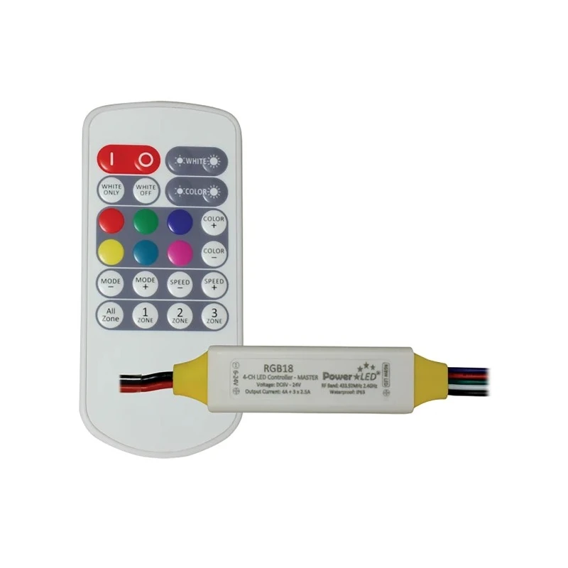 PowerLED 4 A Output LED Driver Lighting Controller 6 V to 24 V RGB18-RF