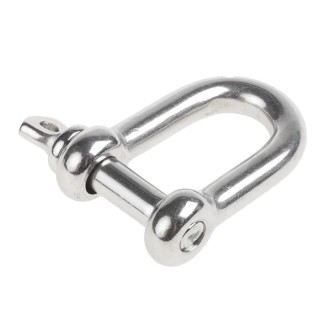 RS PRO Stainless Steel D-Shackle 8mm Diameter, Screw Pin, Safe Working Load 0.15t 183-5920
