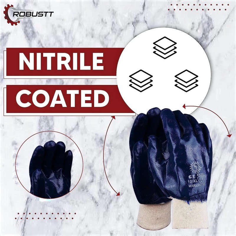 Buy Robustt PVC Coated Polyester Gloves - Pack of 100