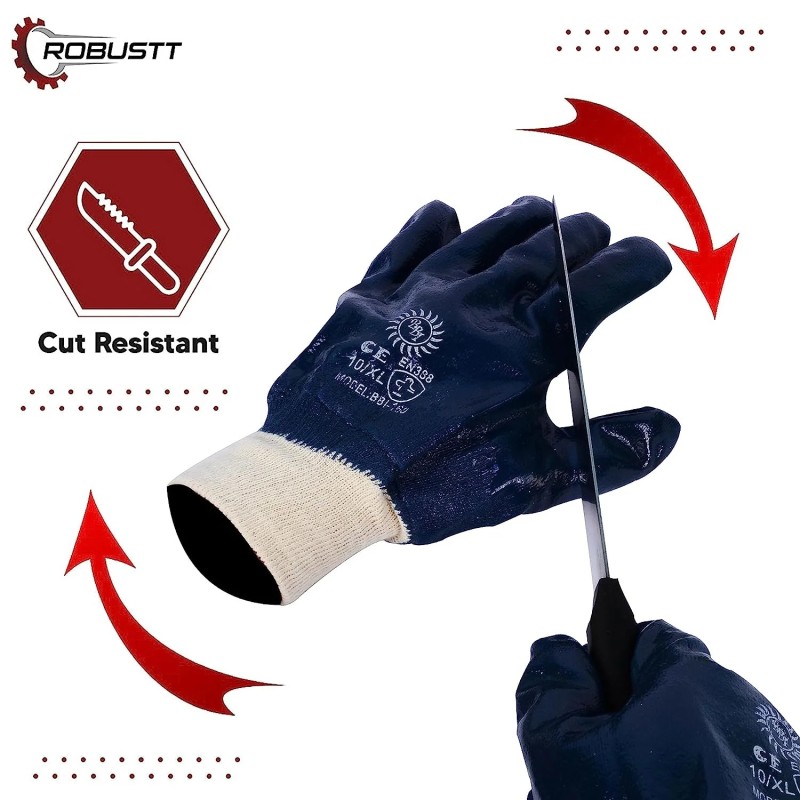 Buy Robustt PVC Coated Polyester Gloves - Pack of 100