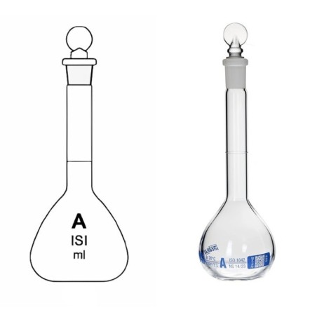 Volumetric Flask With Interchangeable Stopper for lab image-1