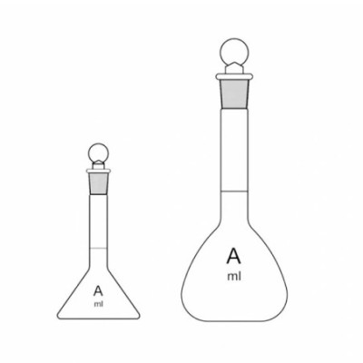 Amber Volumetric Flask With Interchangeable Stopper for Lab image-1