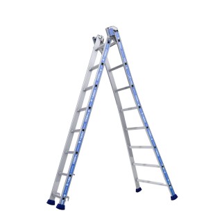 TUBESCA Aluminium 2 Section Combination Ladder Extended Height 4.04m Load Capacity 150kg Model 02442608