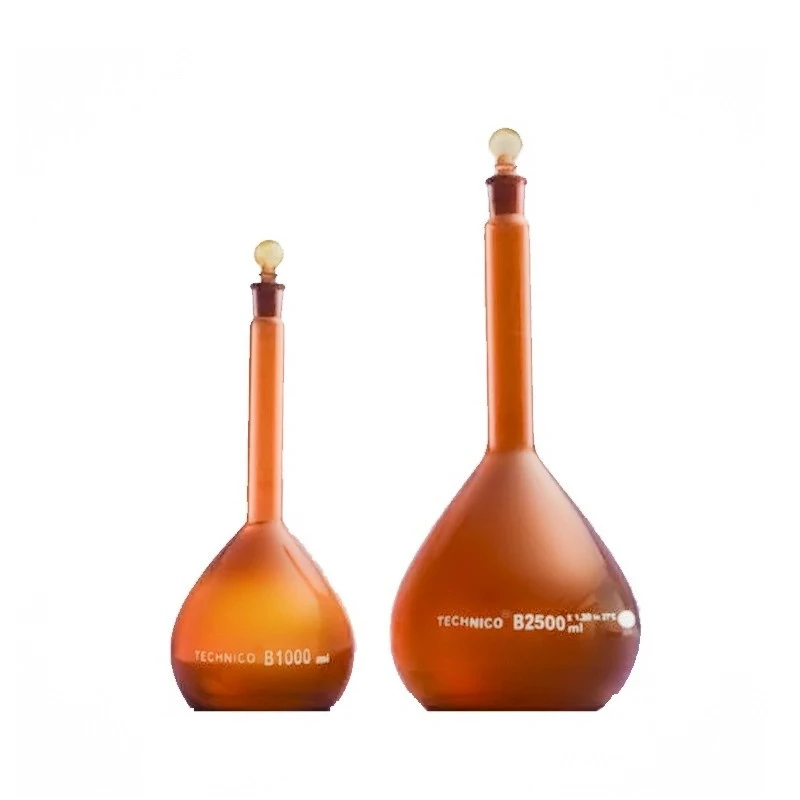 Amber Class A Volumetric Flask With Glass Stopper for Lab image-1