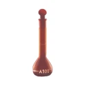 Amber Class A Wide Mouth Volumetric Flask With Stopper Lab image-1