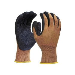 Buy Robustt Brown on Black Nylon Nitrile Gloves - Pack of 100