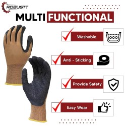 Buy Robustt Brown on Black Nylon Nitrile Gloves - Pack of 100