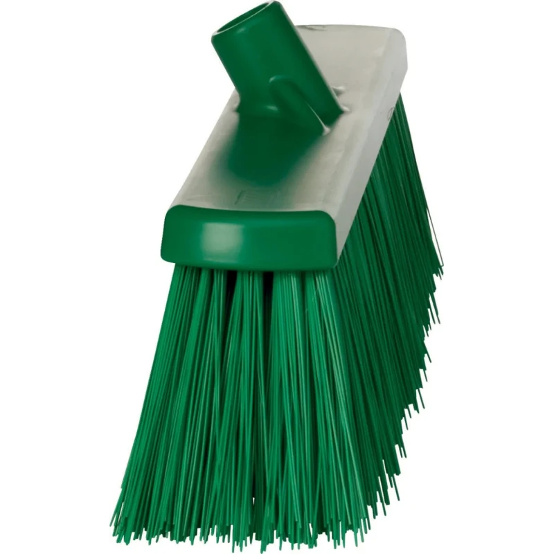 Vikan Heavy Duty Broom with Polyethylene Terephthalate Bristles, Green, Push Broom Style, 90mm Width, 109mm Bristle 29202