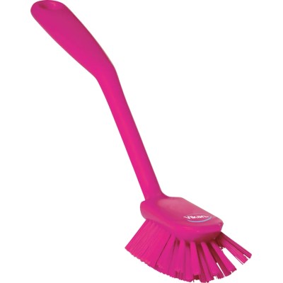 Vikan Hard Bristle Pink Scrubbing Dish Brush 23 mm Bristle Length, Polyethylene Terephthalate Bristle Material 42371