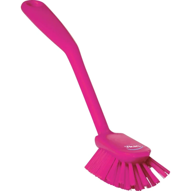 Vikan Hard Bristle Pink Scrubbing Dish Brush 23 mm Bristle Length, Polyethylene Terephthalate Bristle Material 42371