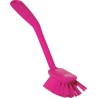 Vikan Hard Bristle Pink Scrubbing Dish Brush 23 mm Bristle Length, Polyethylene Terephthalate Bristle Material 42371