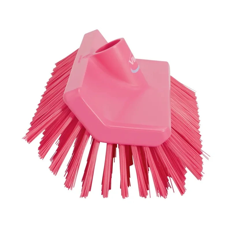 Vikan Hard Bristle Pink High-Low Scrubbing Brush 150 mm Width, 41 mm Bristle Length, Polyethylene Terephthalate 70471