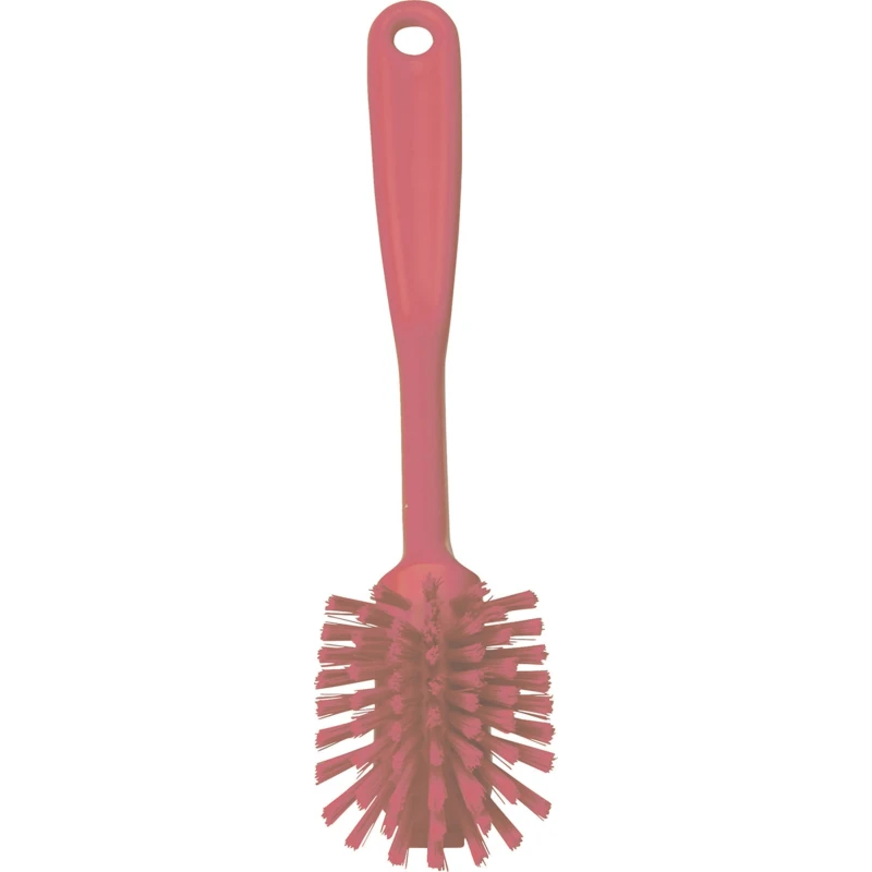 Vikan Hard Bristle Pink Scrubbing Dish Brush 23 mm Bristle Length, Polyethylene Terephthalate Bristle Material 42371
