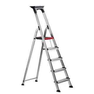 RS PRO Aluminium Professional 5 Steps Step Ladder 1.041m Platform Height, 1.677m Open Length 187-4995