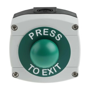 RS PRO Plastic Domed Press To Exit Button IP65 Surface Mount 85mm Height 85mm Depth 192-4566