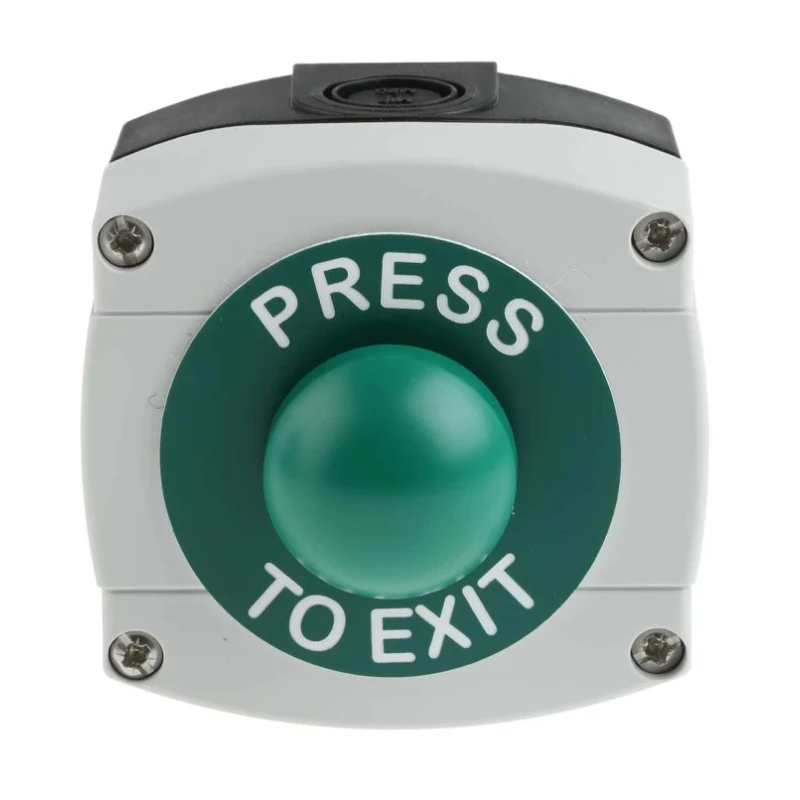 RS PRO Plastic Domed Press To Exit Button IP65 Surface Mount 85mm Height 85mm Depth 192-4566