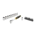 Stanley 22-Piece 1/4 in 12 Point Socket Set Drive Size 1/4 in Ratchet FMMT82679-0