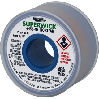 Super Wick No-Clean De-Soldering Braid 15 m Length 2mm Width 453-NS