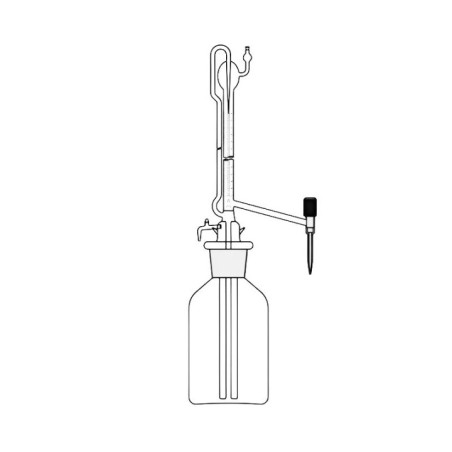 Burettes Auto Zero PTFE Needle Valve Stopcock Reservoir Lab image-1