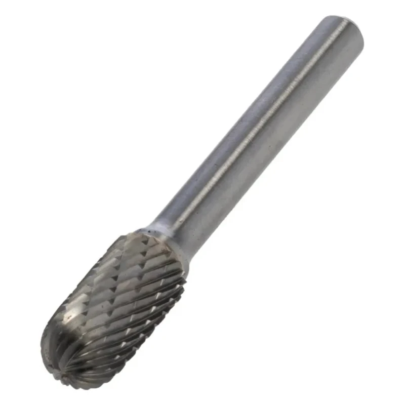 Dormer Ball Nosed Cylinder Burr, Head Diameter 9.6 mm, Shank Diameter 6 mm, Overall Length 64 mm, Bright Finish P8059.6X6.0