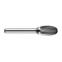 Dormer P809 Series Oval Burr, 12.7 mm Head Diameter, 6 mm Shank Diameter, Bright Finish P80912.7X6.0