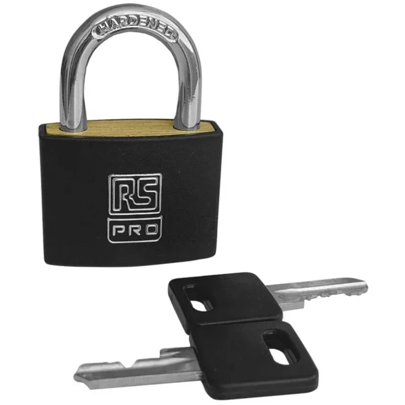 RS PRO Key Brass Padlock Keyed Alike 6 mm Shackle Diameter 43 mm Body Width 195-8255