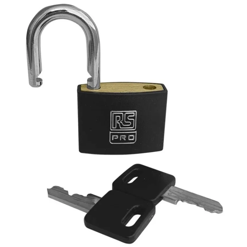 RS PRO Key Brass Padlock Keyed Alike 6 mm Shackle Diameter 43 mm Body Width 195-8255