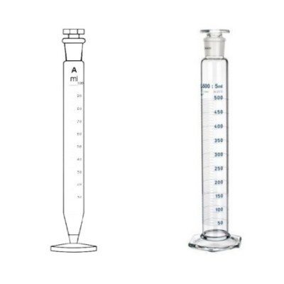 Measuring Cylinders With Interchangeable Stopper Hex Base Lab image-1