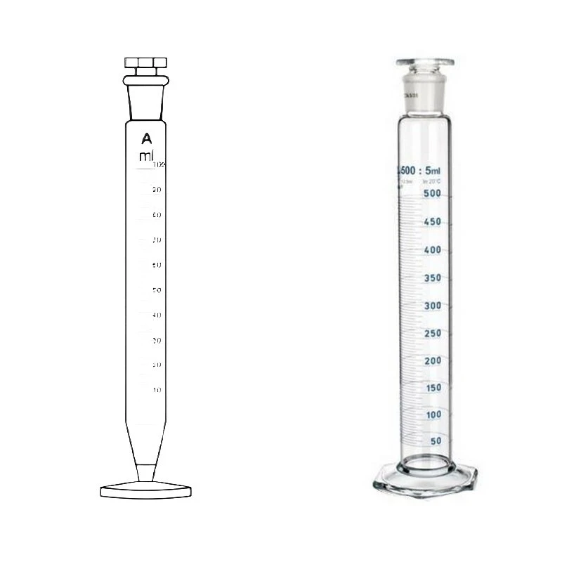 Measuring Cylinders With Interchangeable Stopper Hex Base Lab image-1