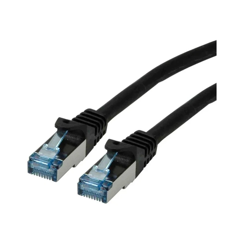 Roline Cat6a Shielded Screened Ethernet Cable 8 Core Copper 26 AWG Low Smoke Zero Halogen Black 10 m Cat6a