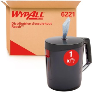 WYPALL Reach™ 6221 Wipe Dispenser Floor Manual Black Centre Feed Roll Germany 180mm Width 224mm Height 254mm Depth 6221