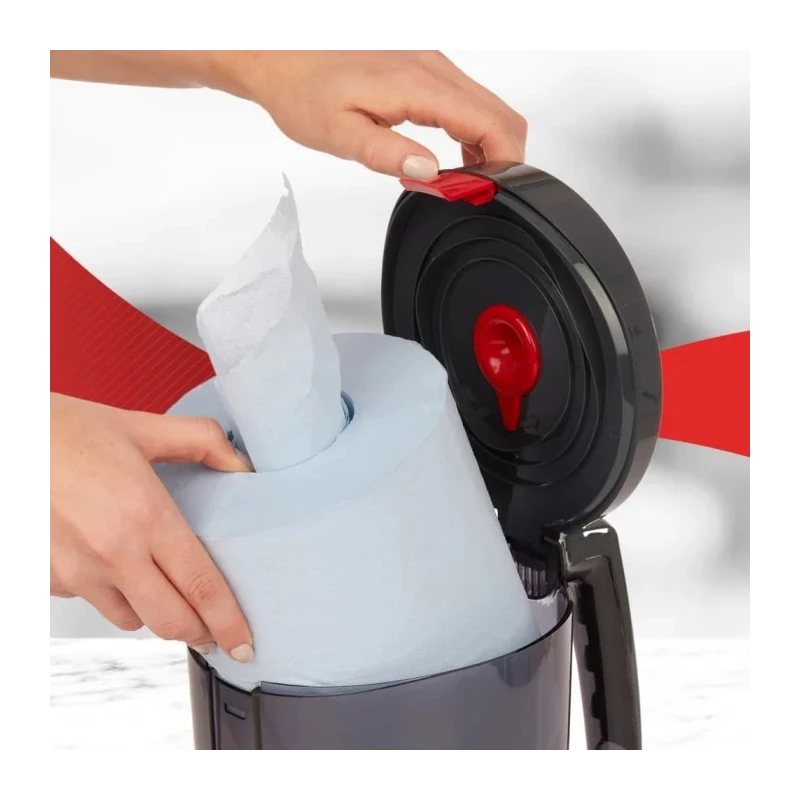 WYPALL Reach™ 6221 Wipe Dispenser Floor Manual Black Centre Feed Roll Germany 180mm Width 224mm Height 254mm Depth 6221